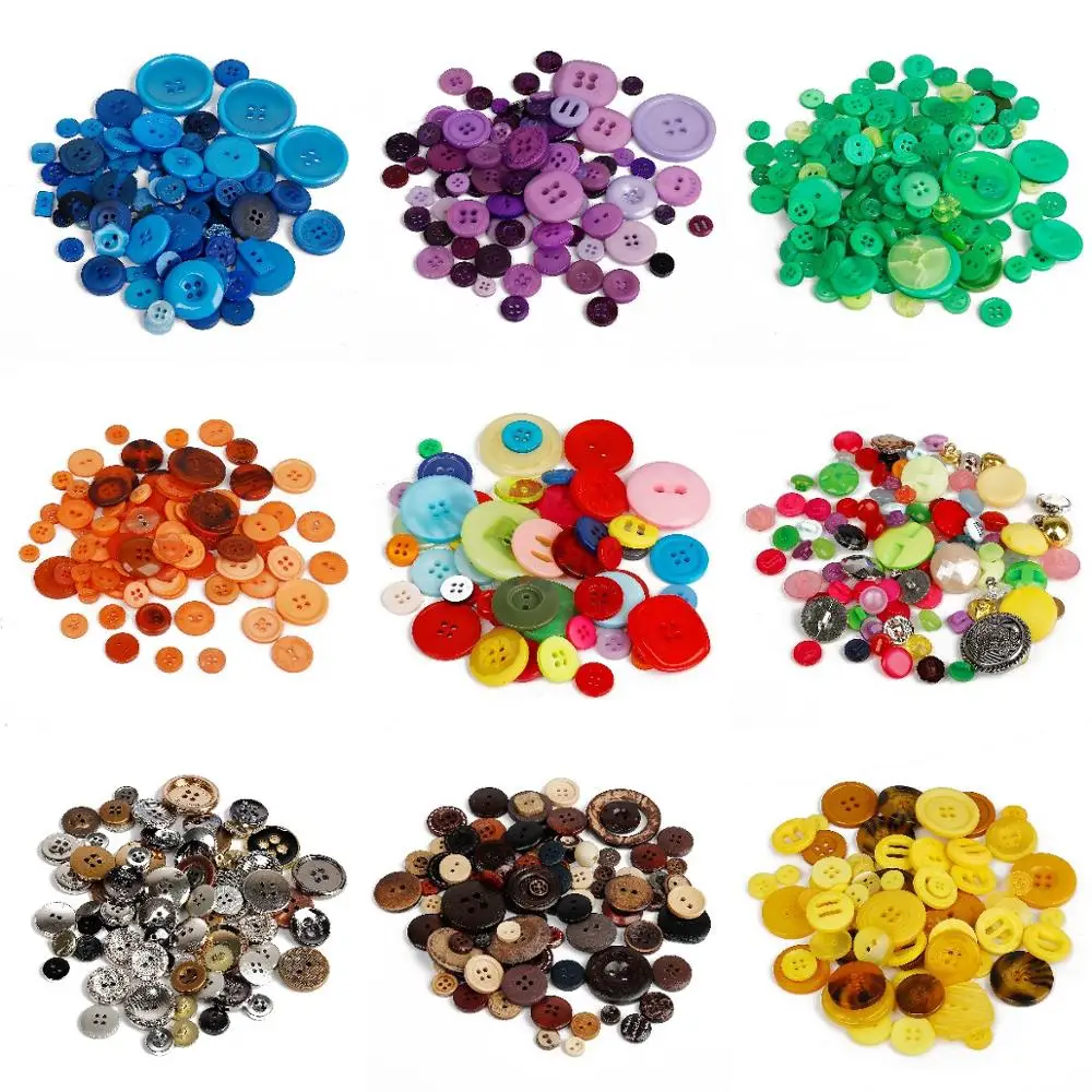 Mixed Color Resin Buttons Vintage Plastic For DIY Crafts Clothing Decoration Scrapbooking Garment Sewing Accessories | Дом и сад