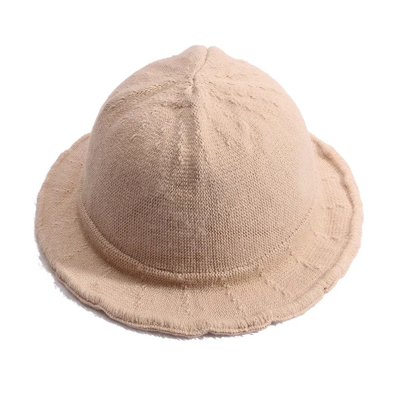M Fashion Baby Solid Pattern Fisherman Hat Warm Autumn Winter Bucket Hat for Newborn Infant Baby Toddler Boys Girls - Цвет: M