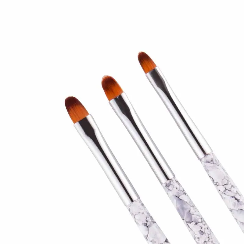 

3pcs/lot Nail Cleaning Brush UV Gel Powder Dust Cuticle Marbling Handle Round Pen Nail Art Tool