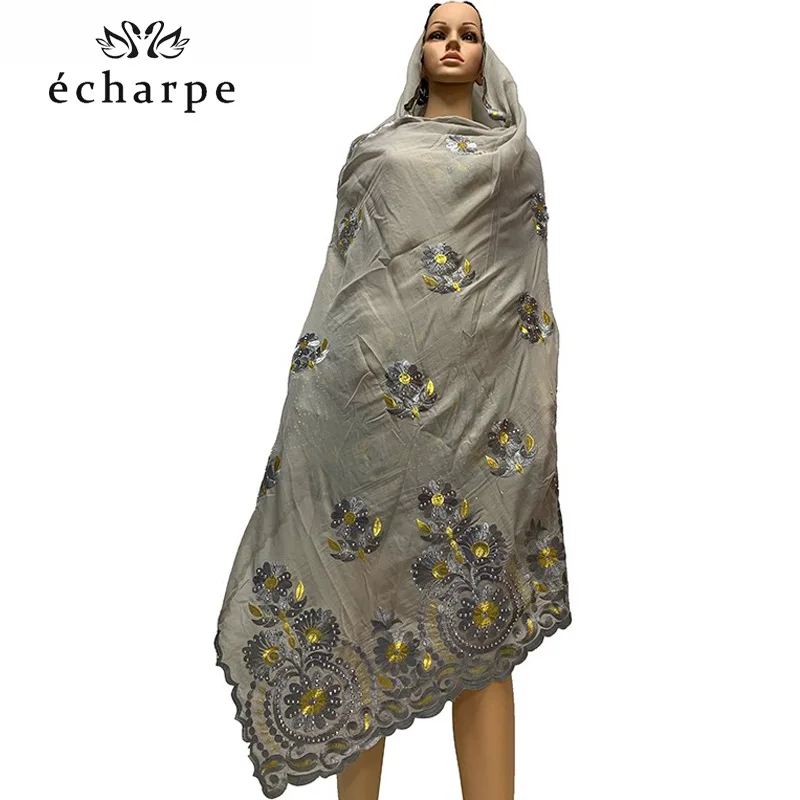 2019 Новый хлопковый шарф Африканский emrbroidery шарфы мусульманские женщины