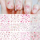 Наклейки для ногтей с розовыми цветами, 12 шт.