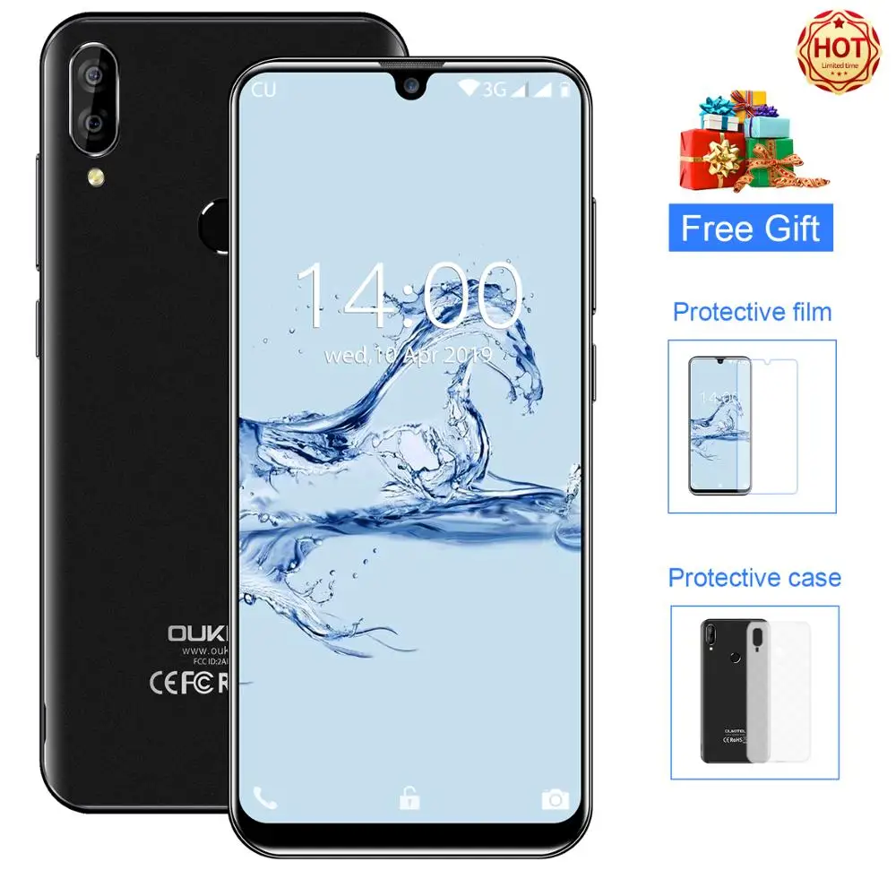 OUKITEL C16 5.71'ɺndroid 9.0 19:9 Waterdrop Screen CellPhone MT6580P 2GB RAM 16GB ROM Smartphone Dual Back Camera Mobile Phone |