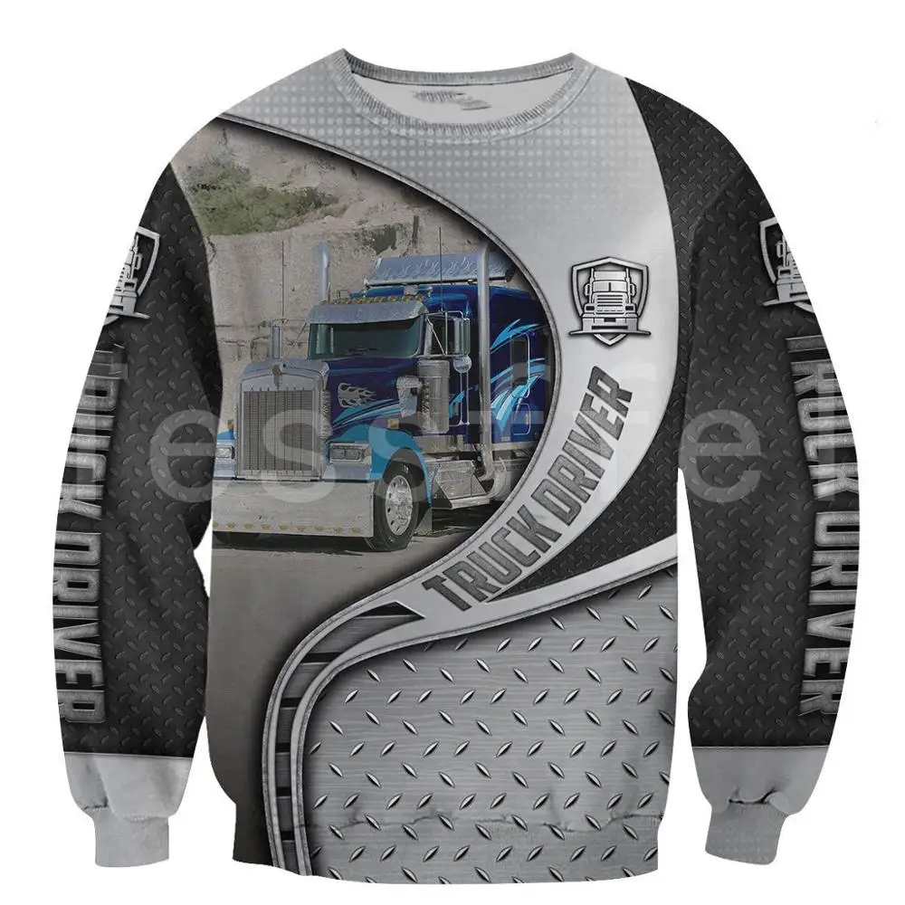 

Tessffel Worker Truck Trucker Driver Pullover Crewneck Streetwear NewFashion Funny Casual Tracksuit Hoodies 3DPrint Men/Women A1
