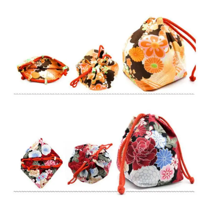 Японское кимоно с принтом юката подарочные сумки на шнурке Рождественские Сумки