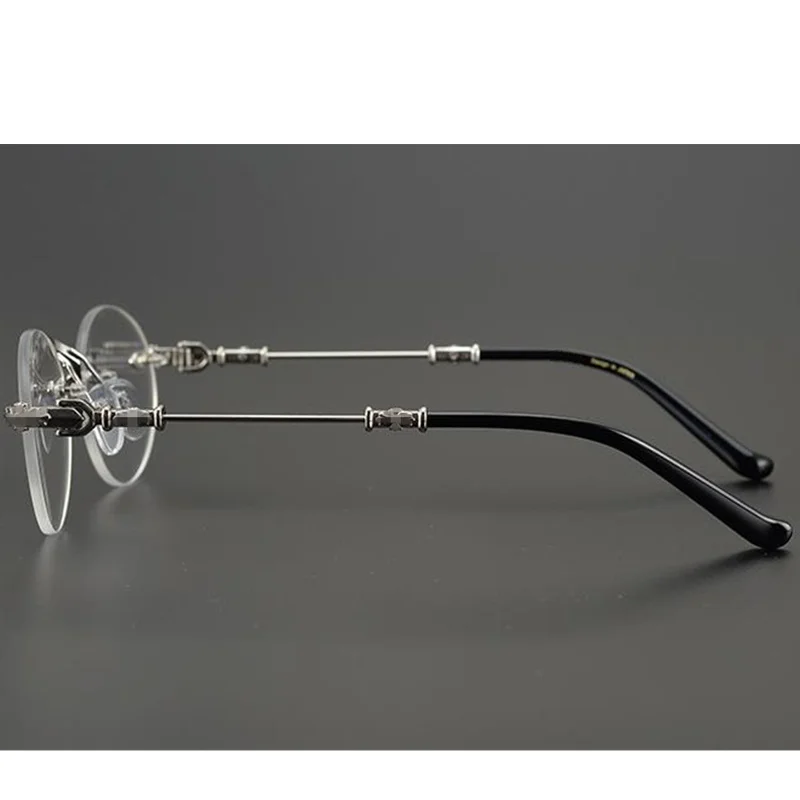 Роскошный дизайн ретро-винтажная круглая безободковая Серебристая оправа