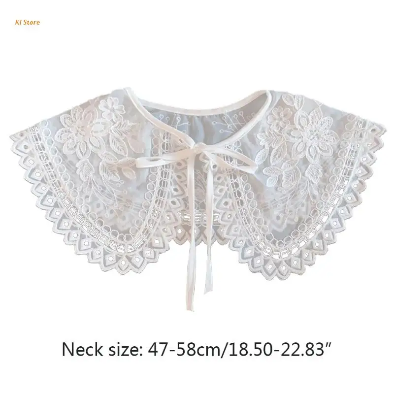 

Embroidery False Collar Women Ornament Collar Necklace for Dress Shirt Sweater