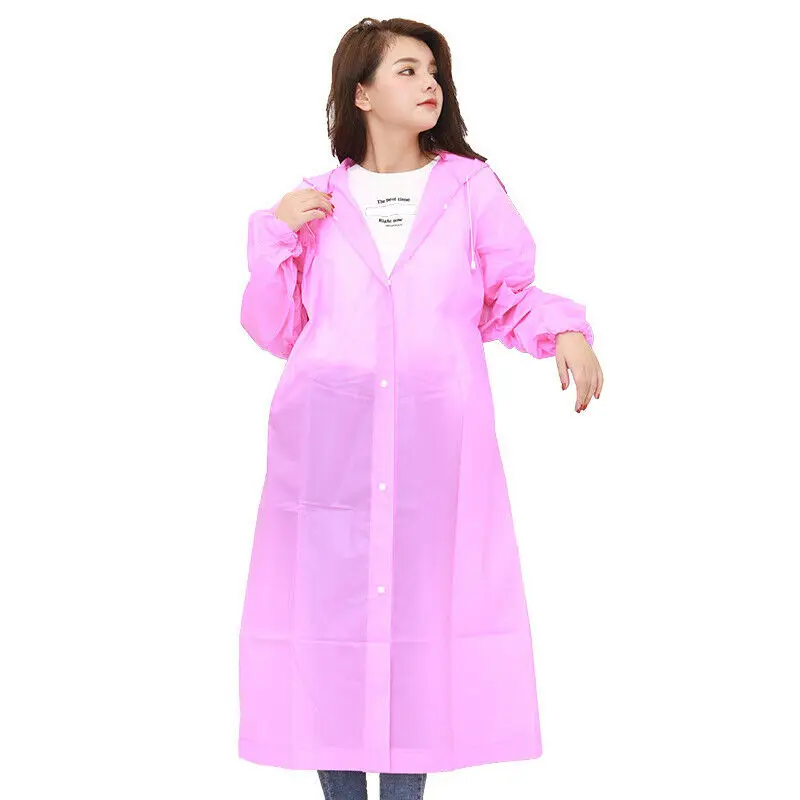 Men Women Waterproof Jacket EVA Hooded Raincoat Rain Coat Poncho Rainwear UK | Дом и сад