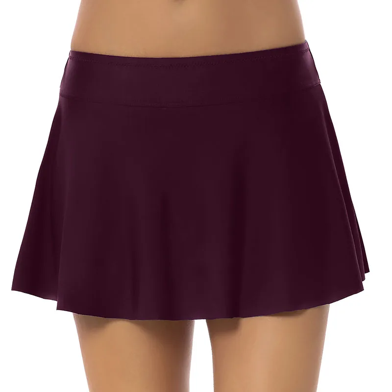 Женский купальник Все в одном однотонный простой юбка с высокой талией жилет