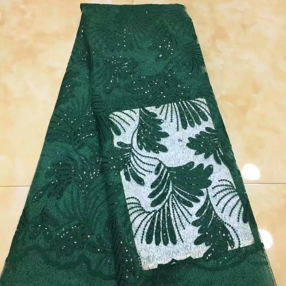 2019 Latest French Laces Fabrics High Quality Sequins Tulle African Lace Fabric For Wedding Nigerian Material 5 Yards | Дом и сад