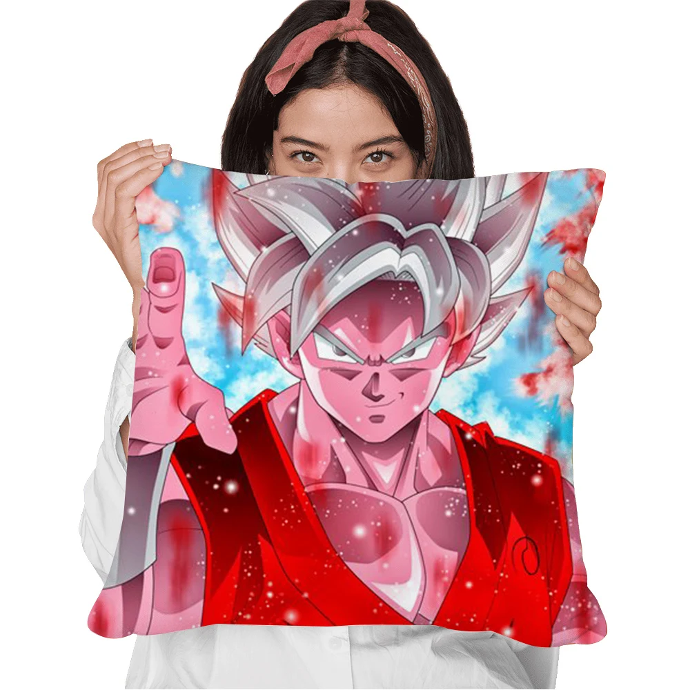 

CLOOCL Anime Pillowcase Goku Cartoon 3D Pattern Double-sided Print Cushion Cover for Sofa Car Home Decor Harajuku Pillowcase