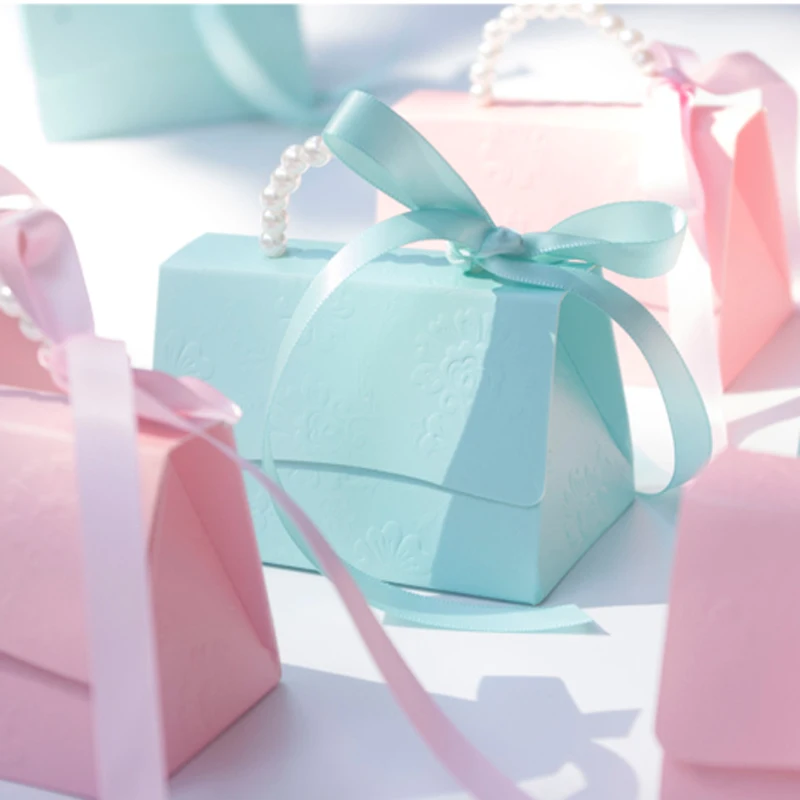 

New Floral Prints Candy Boxes Gift Bags With Handles Wedding Favors and Gifts Boxes Baby Shower Giveaways Boxes Party Supplies