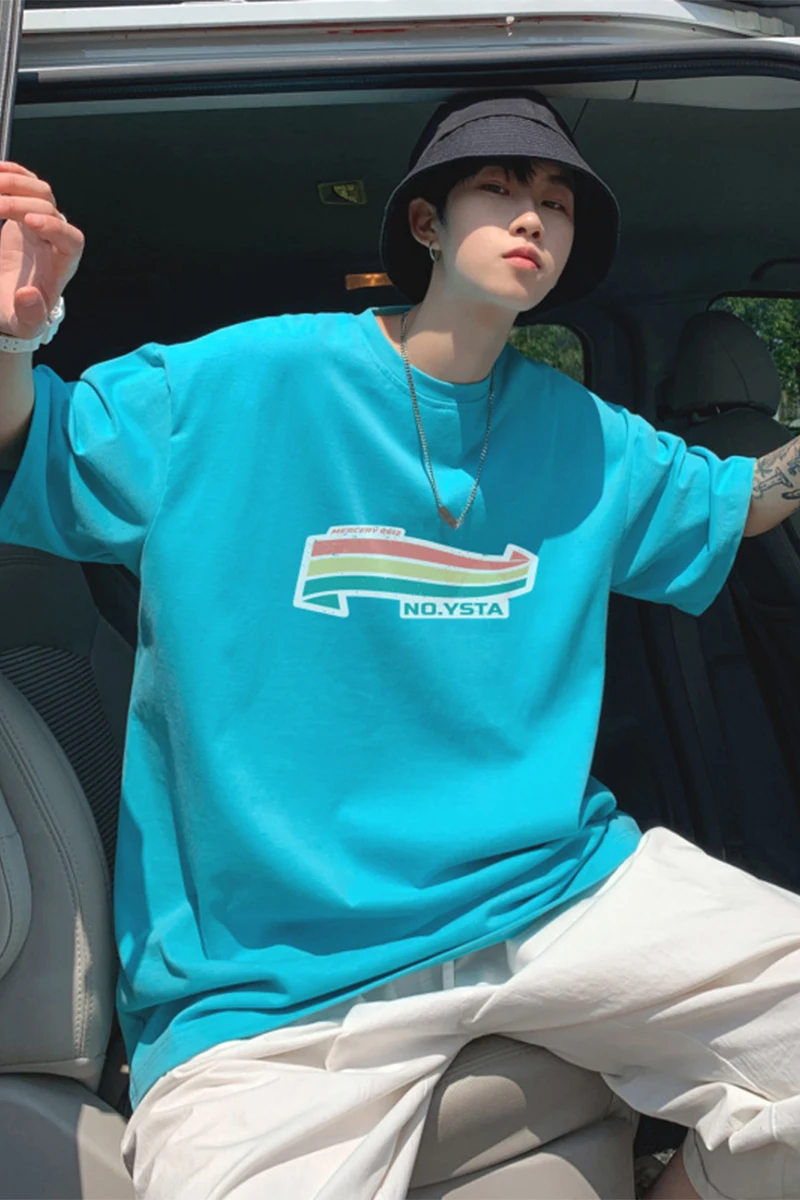 

Short Sleeve T-shirt Men's Summer New Loose All-Matching Top Ins Fashion Brand Casual Half Sleeve