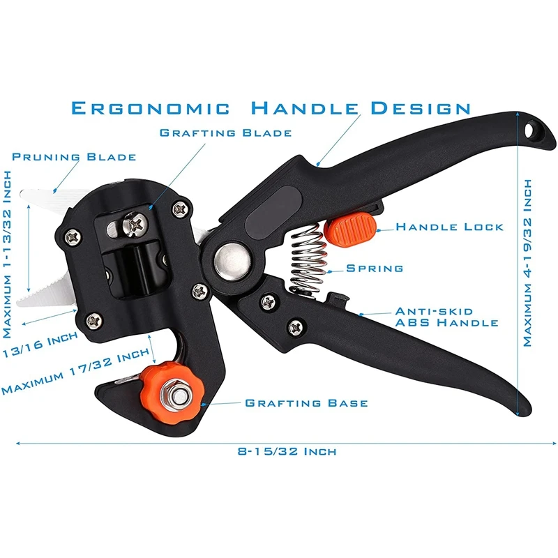 

1Set Garden Grafting Tool Pruner Kit with Grafting Tapes Tree Tags and Rubber Bands for Fruit Tree Cutting Tape Kits