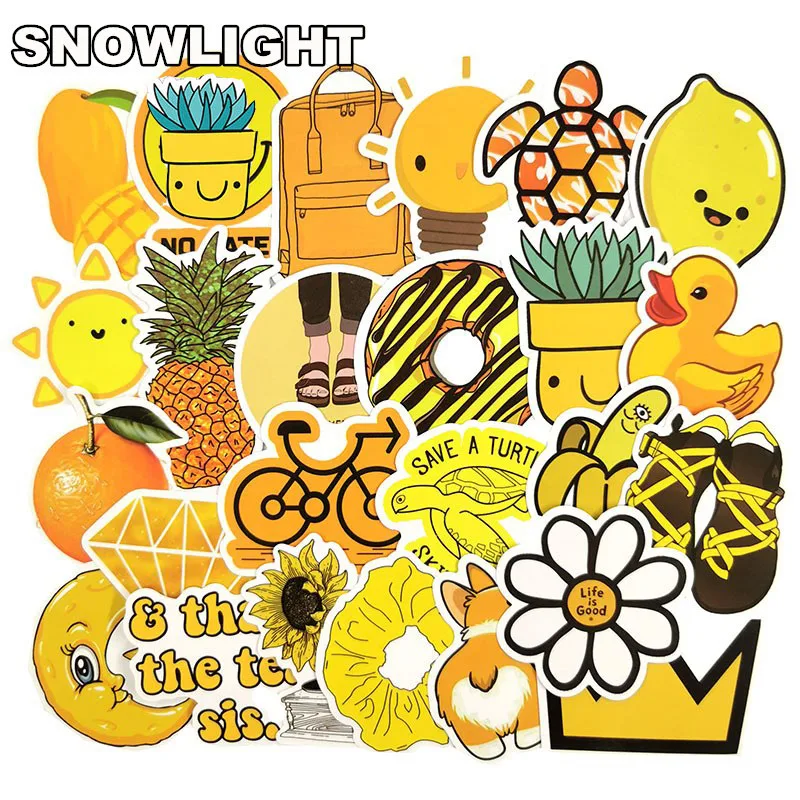 10/50 шт/уп желтый мультяшная наклейка животное Водонепроницаемый наклейки для