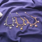 Браслет-бабочка из нержавеющей стали для женщин, двухслойный браслет под розовое золото, браслет на руку, корейский дизайн Ins, ювелирные изделия