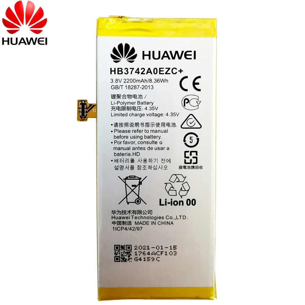 Оригинальный HB3742A0EZC + литий ионный аккумулятор для телефона Huawei P8 Lite Enjoy 5S UL00 CL10 UL10
