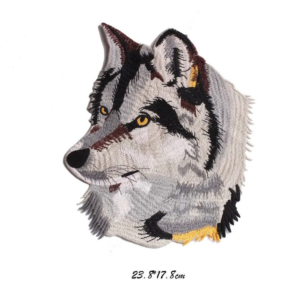 

embroidery wolf patches for jackets,animal badges appliques ,JW-324