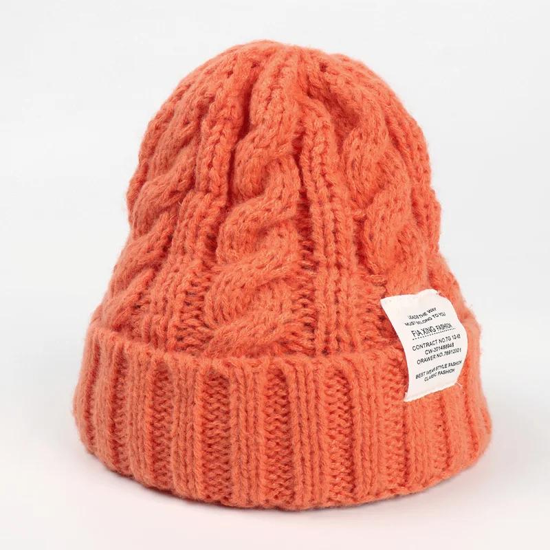

Hoed Brief Casual Mutsen Voor Mannen Vrouwen Warm Gebreide Winter Hoed Mode Effen Hip-Hop Beanie hoed Unisex Cap