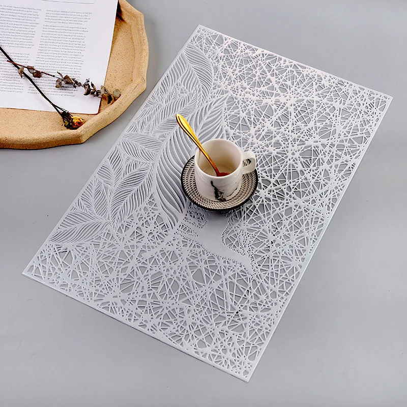 

PVC Hollow Nordic Style Non-slip Kitchen Placemat Coaster Resistant Insulation Pad Dish Coffee Cup Table Mat Home Decor 51037