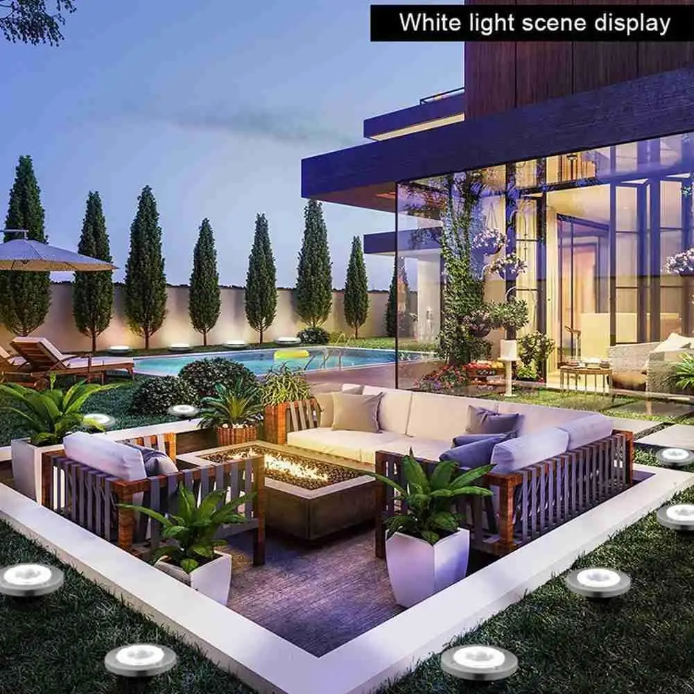 

8 LED Solar Garden Lights Solar Ground Lamp Inground Lighting Lamp Waterproof for Outdoor Yard Deck Pathway Lawn Landscape S3T7