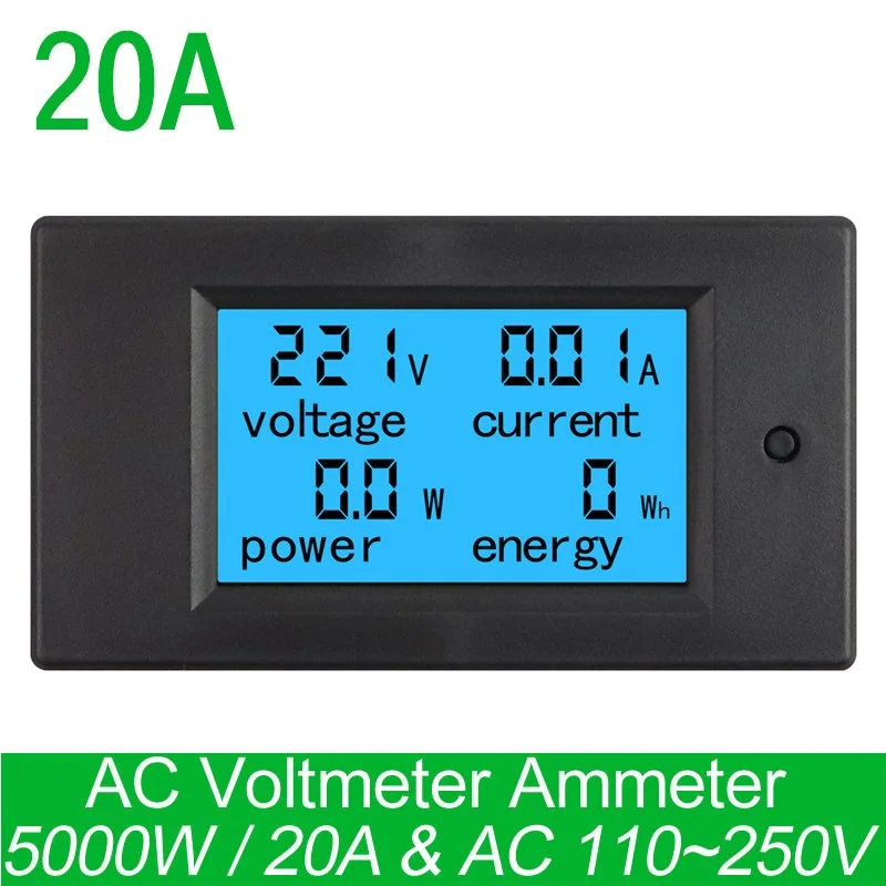 4 в 1 цифровой вольтметр амперметр с ЖК дисплеем 20 А/260 А|tester card|energy torchenergy fruit |
