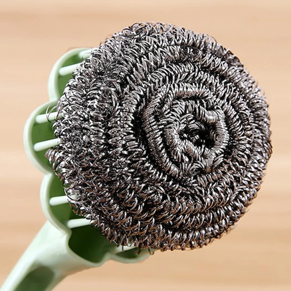 1 шт. новая шариковая щетка из нержавеющей стали с длинной ручкой кухонная