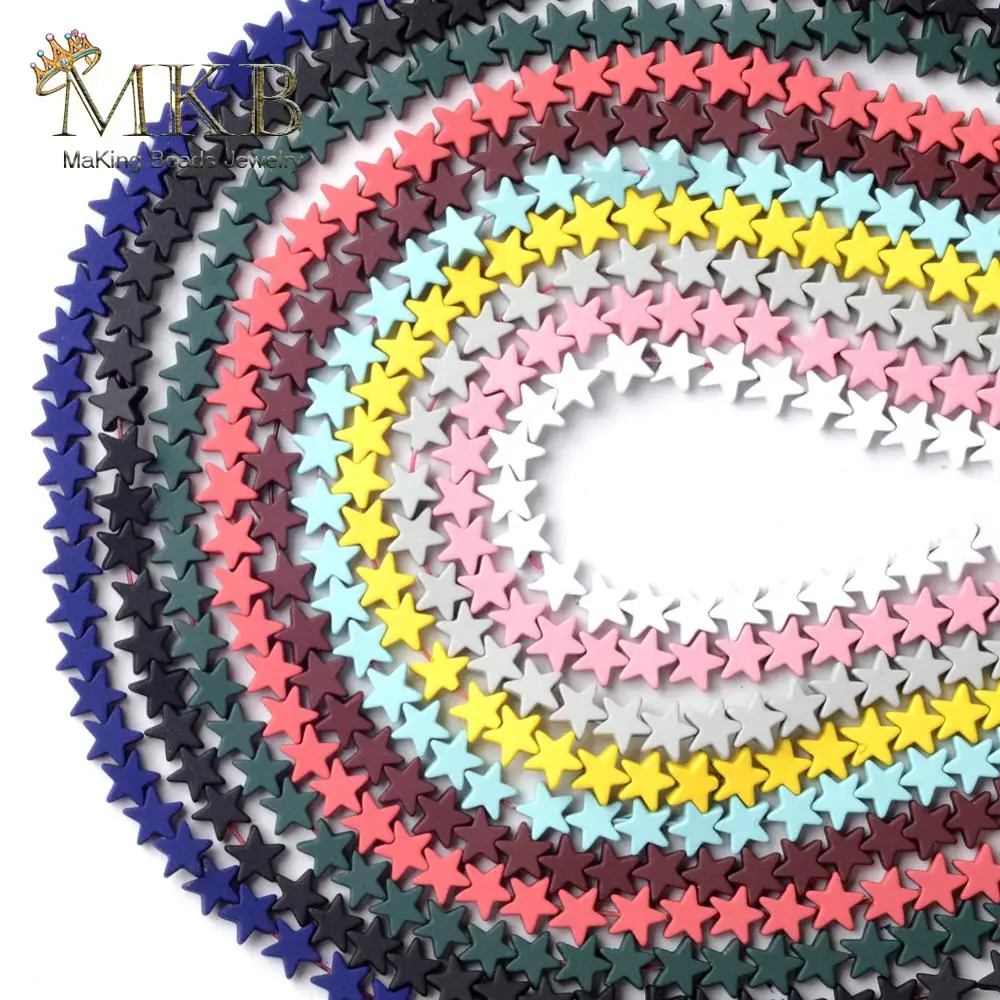 6 мм 14 цветов натуральный гематит резиновые матовые пятиконечные Звездные бусины