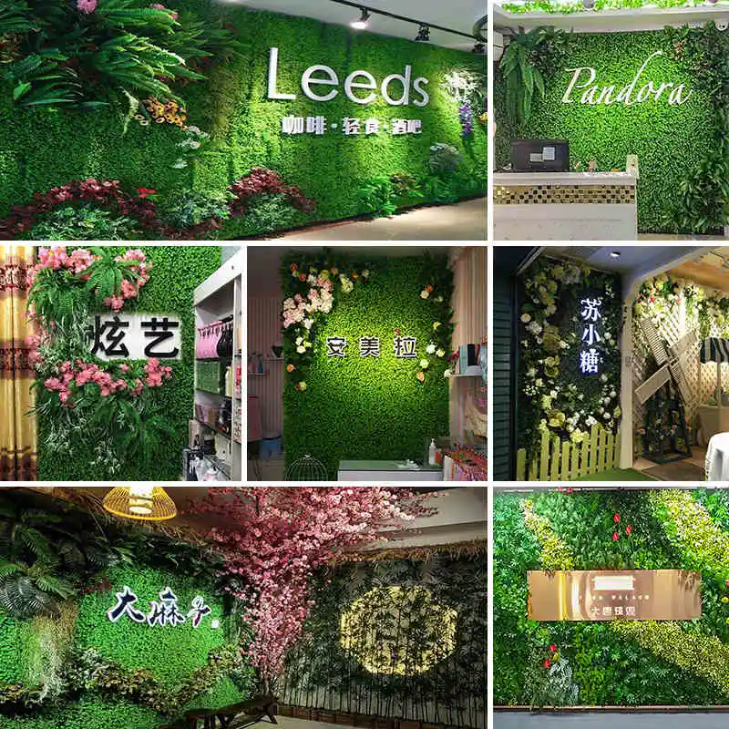 

DIY Artificial Plant Wall 40x60cm Plastic Home Garden Turf TV Background Shop The Mall Home Decoration Green Carpet Jungle Party