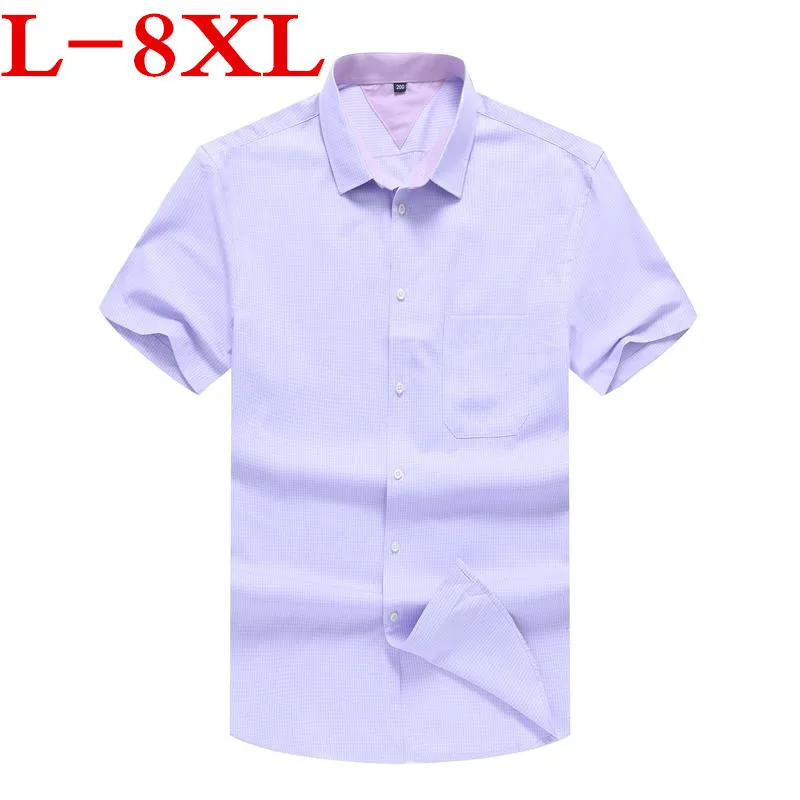 Большой размер 8XL2XL рубашка в клетку Мужская новая летняя мода Chemise Homme мужская
