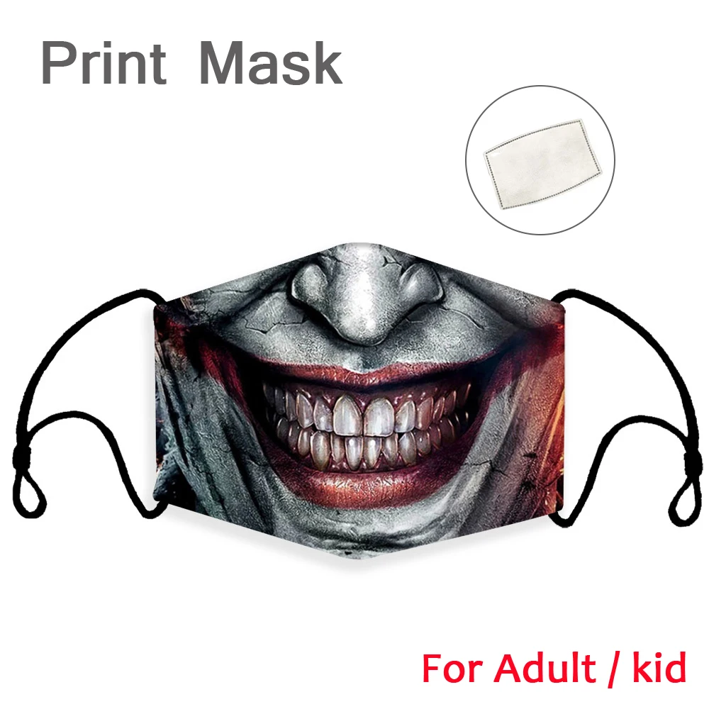 

Reusable Printing Mouth Mask Adult Kid Fashion Children's Face mask Cotton Fabric Washable Mouth-muffle Masks With Filter