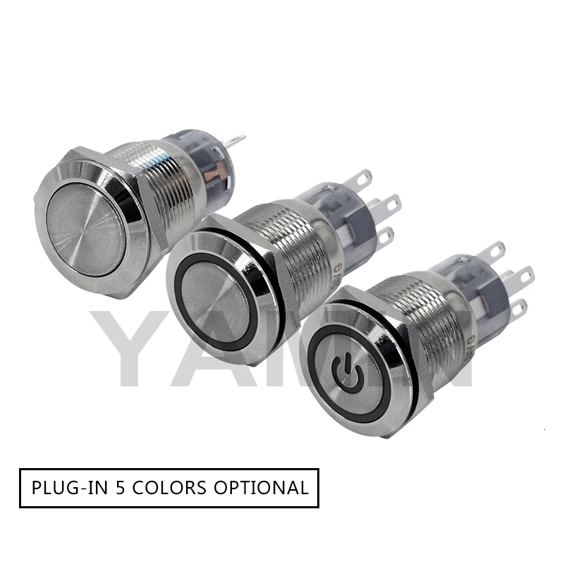 19mm Metal Push Button Switch Lamp Connector Latching Lock / Reset Momentary Power Supply Start-up Waterproof Connection | Строительство