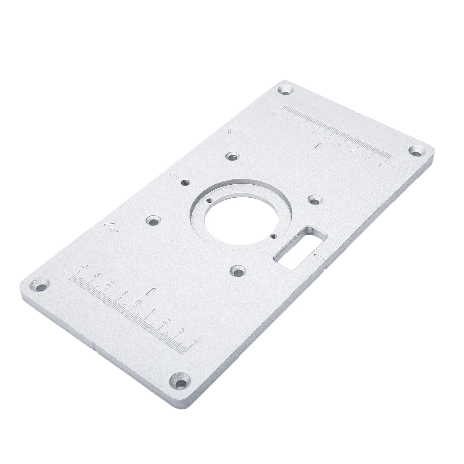 

Aluminum Router Table Insert Plate +4 Rings Screws For Woodworking Benches Use