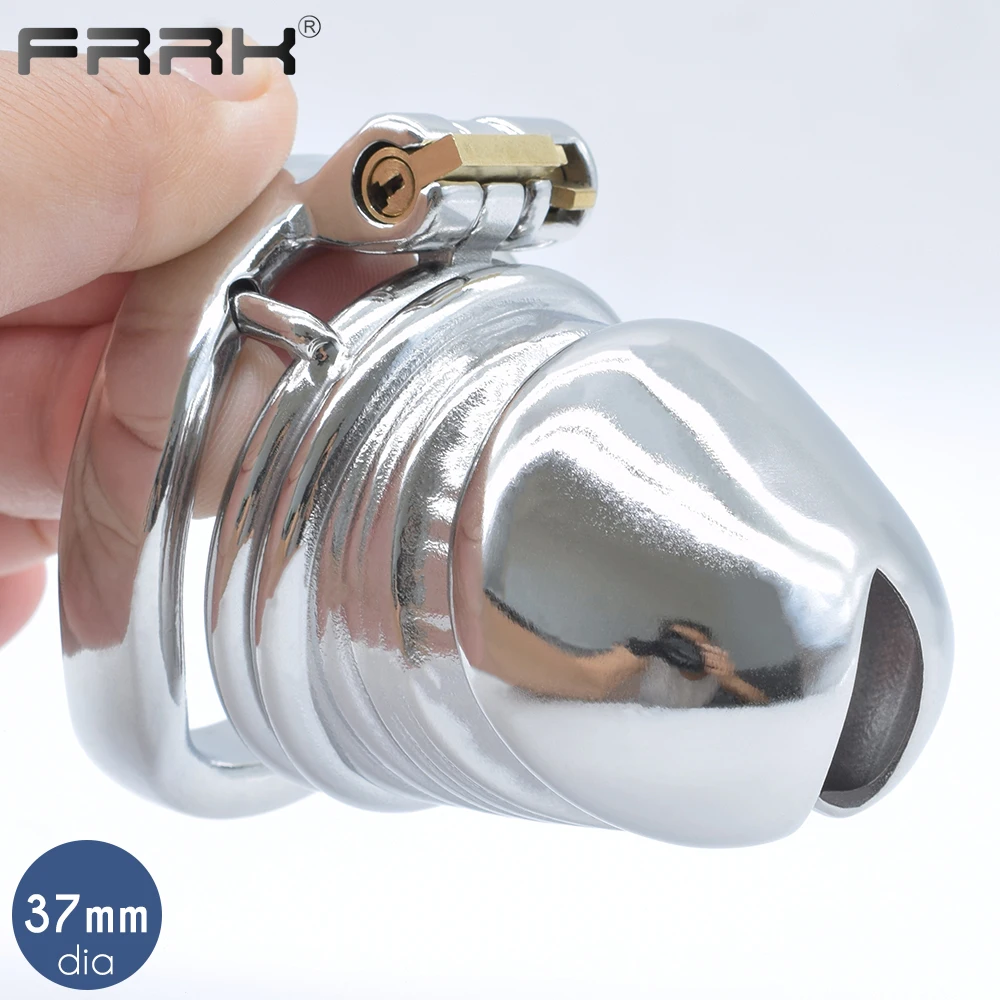 FRRK CB Chastity клетка с ультратонкой оправой 37 мм большой металлической мужской пояс