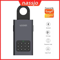 nassjo tuya app smart key safe storage box wall mounted hidden secret organizer box with password unlock house car spare key box