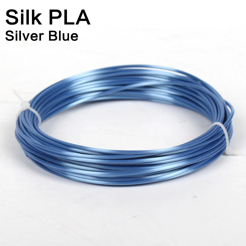 SILK-Silver Blue Noulei 3d Ручка 10 метров блестящая PLA 1,75 мм 3d принтер нить шелковая текстура на ощупь материалы для печати 3 ручки нити - Цвет: SILK-Silver Blue