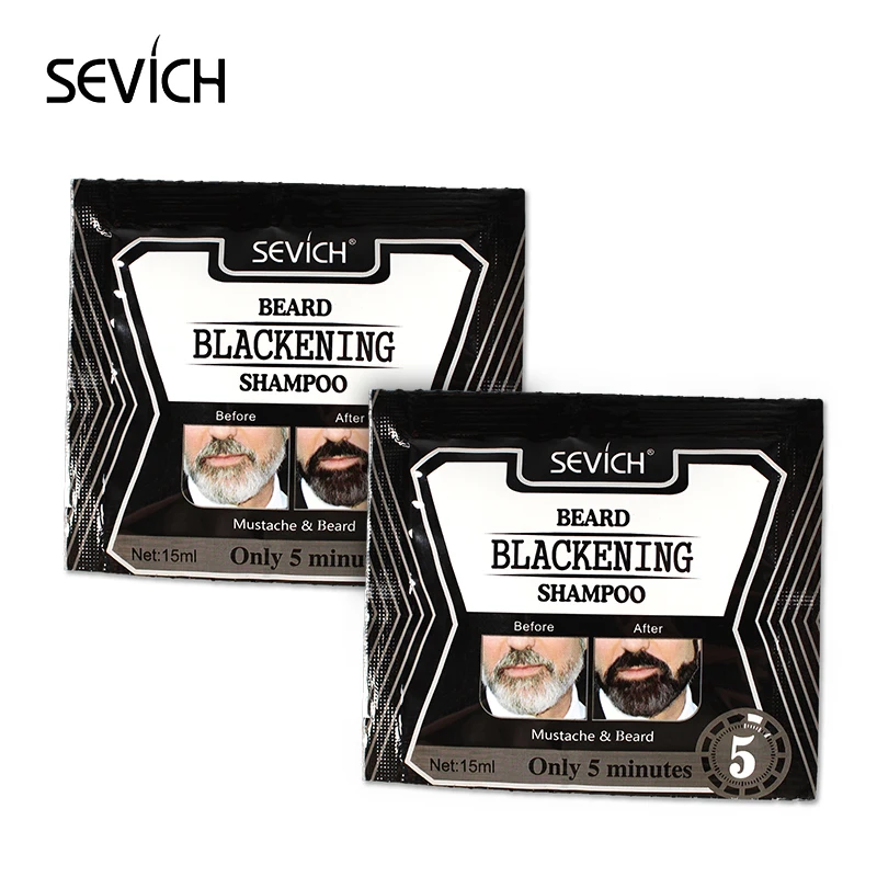 Sevich 15ml Beard Blackening Shampoo Dye Beard Into Black Fast Beard Darkening Shampoo Natural Black Shampoo For Beard