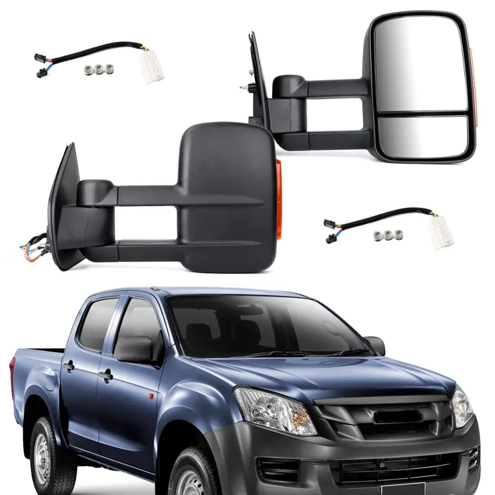 

Areyourshop 1 Pair Extendable Towing Mirrors For Isuzu D-MAX 2012 -Current & Holden Colorado RG FZ Car Auto Parts