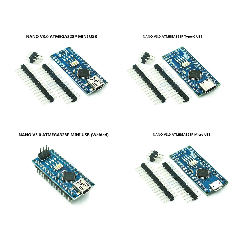 Совместимый контроллер Nano v3.0 для Arduino с загрузчиком USB-драйвером CH340 16 МГц ATMEGA328P/168P
