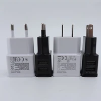5pcs eu plug 5v dual usb universal mobile phone chargers travel power charger adapter plug charger for iphone for android