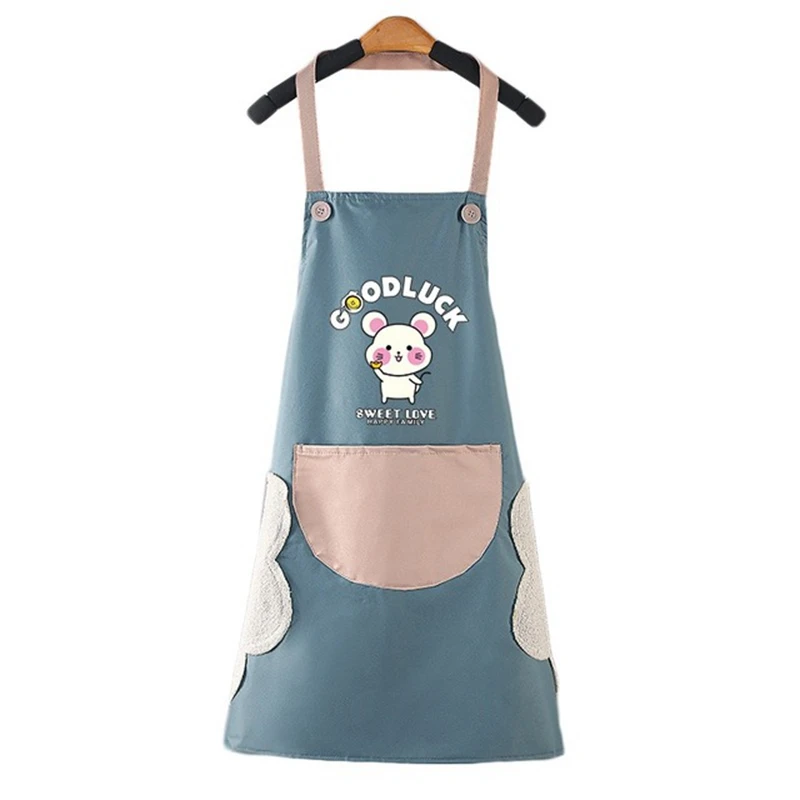 

Кухонный Фартук с милой мультяшной мышью для мужчин, женщин, мужчин, инструменты для уборки дома, водонепроницаемый фартук, легко чистится