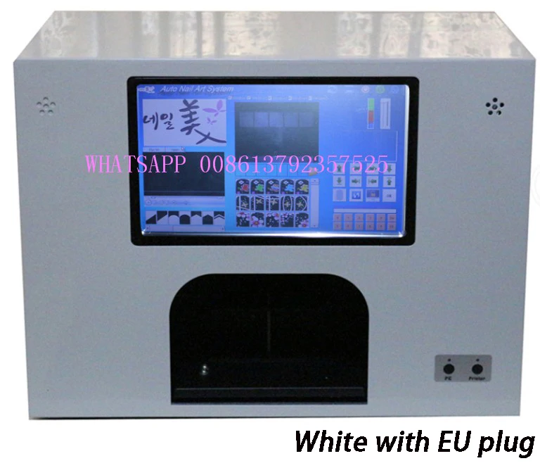 WHITE EU PLUG Принтер для ногтей, машина для дизайна ногтей с сертификатом CE - Цвет: WHITE EU PLUG