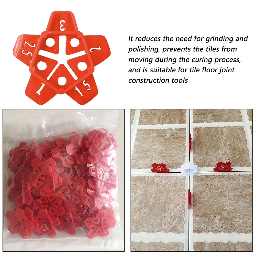 

50pcs Gap Grout Pump Floor Construction Tools Reuse Wall Tiles Ceramic Gap Locator Cross Tile Leveling System 1/1.5/2/2.5/3mm