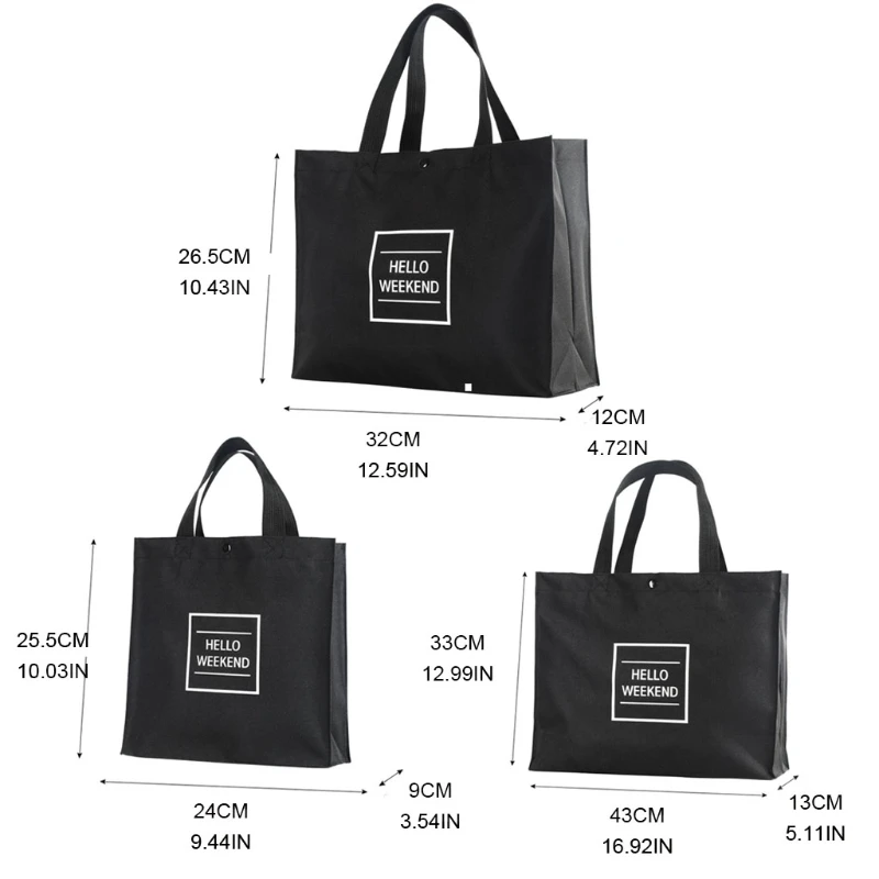 

Large Black Shopping Bags Reusable Shopping Bags Foldable Oxford Shopping Bag Fruit Storage Shoulder Bag Handbag 1 Pc