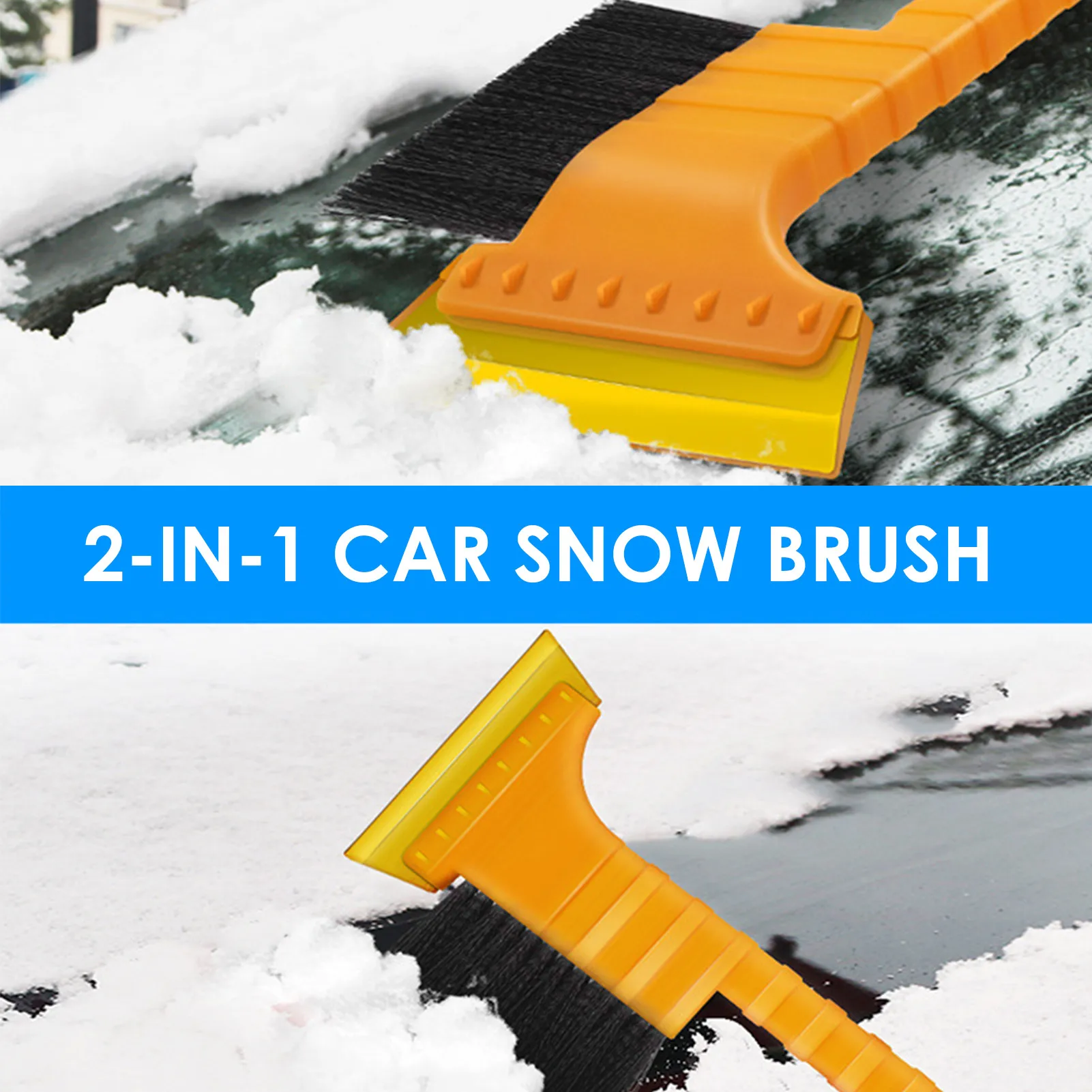 

New 2 in 1 Ice Scraper and Snow Brush Auto Windshield Cleaner Kit Telescopic glass snow scraper Suitable for cars Dropshipping