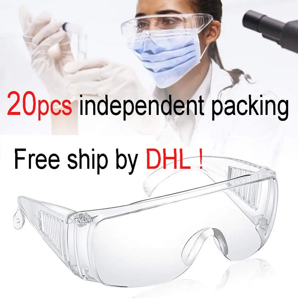 20 шт. защитные очки для глаз защита от ветра пыли устойчивые прозрачные