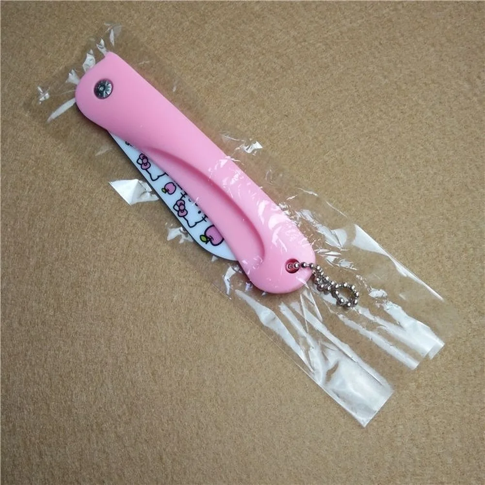 

Ceramic Knife Princess Pink Super Cute Fold Cartoons Pocket Knife Kitchen Paring Keychain Girls Birthday Pretty Christmas Gift