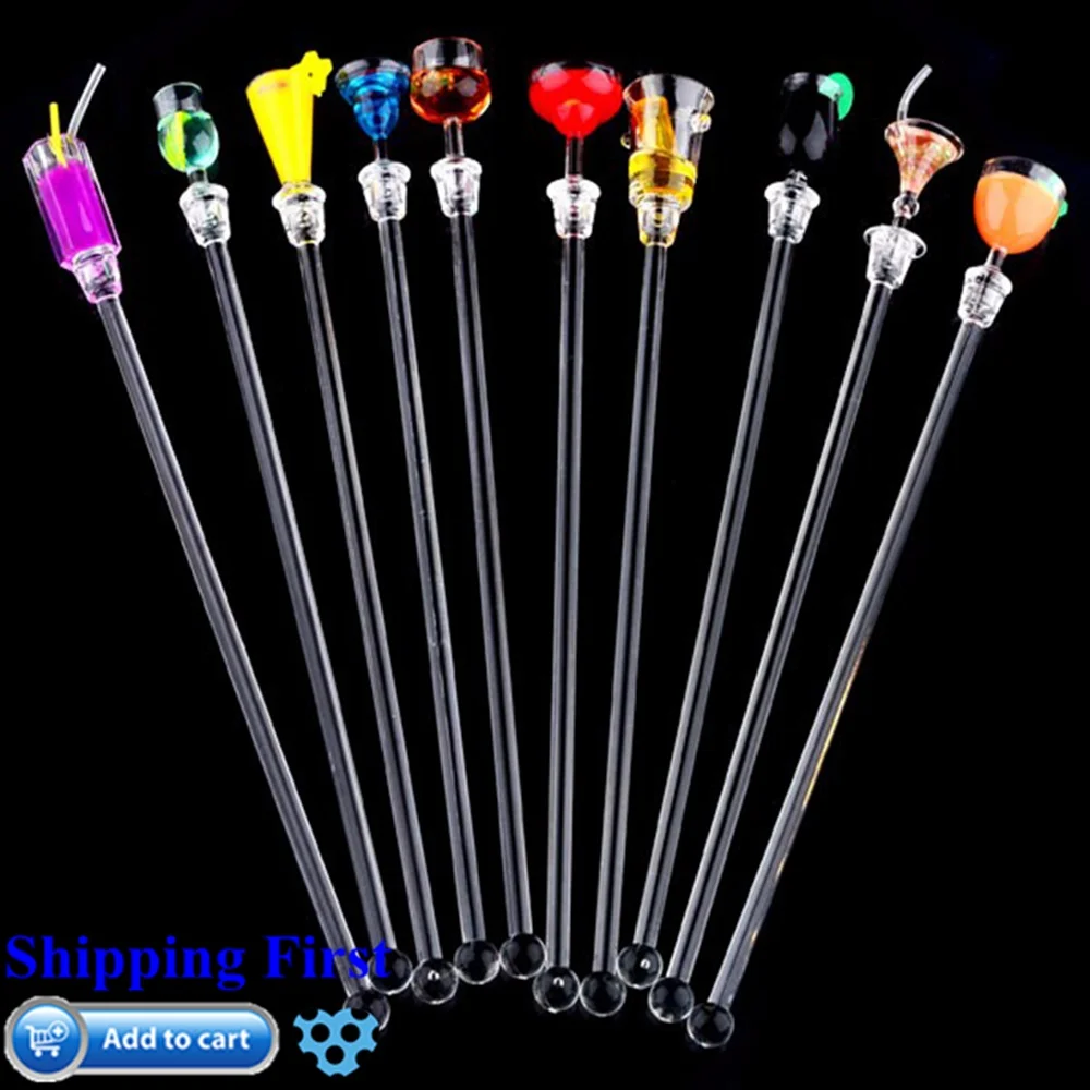 

10Pcs/set Cute Cocktail Drink Mixer Bar Puddler Muddler Stirring Mixing sticks Ladle Stirrer Swizzle Sticks 23 cm