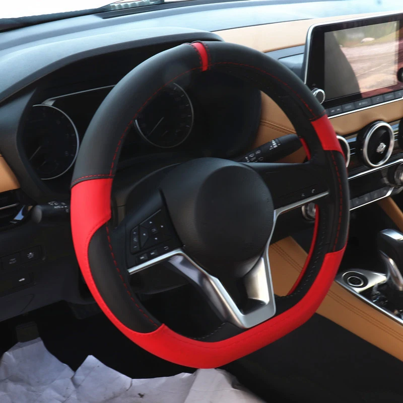 

D Type Car Styling For Nissan Sentra B18 2020-Present Steering Wheel Cover Leather steering-wheel Cover Interior Accessory
