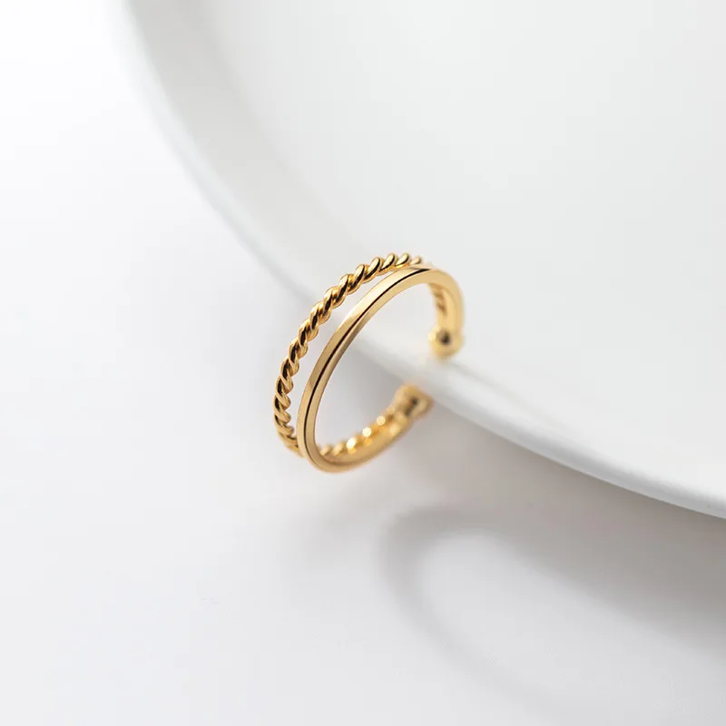 MloveAcc стерлингового серебра 925 пробы минималистичный двойной поворотный