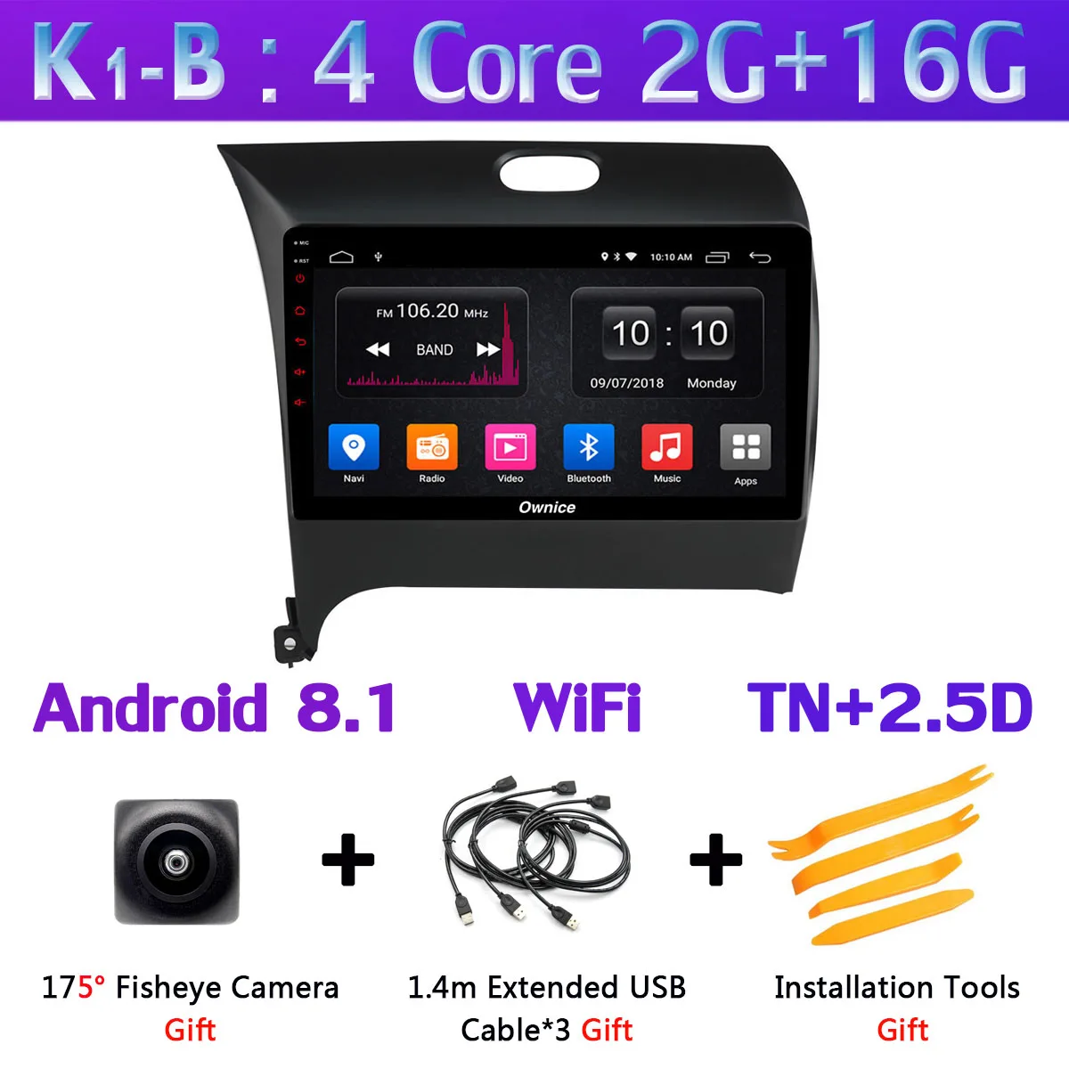 K1-B 360 ° панорамная камера Android 9,0 4G+ 64G Автомобильный плеер CarPlay DSP gps радио для Kia K3 Cerato 3 Forte 2013 - Цвет: K1-B